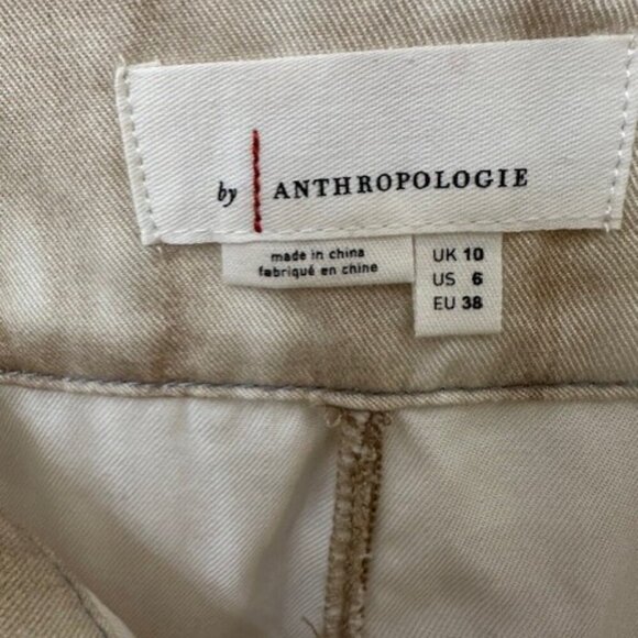 Anthropologie Women 6 Pants Beige  Boho High Rise Mitra Relaxed Ankle NWT - Picture 7 of 10